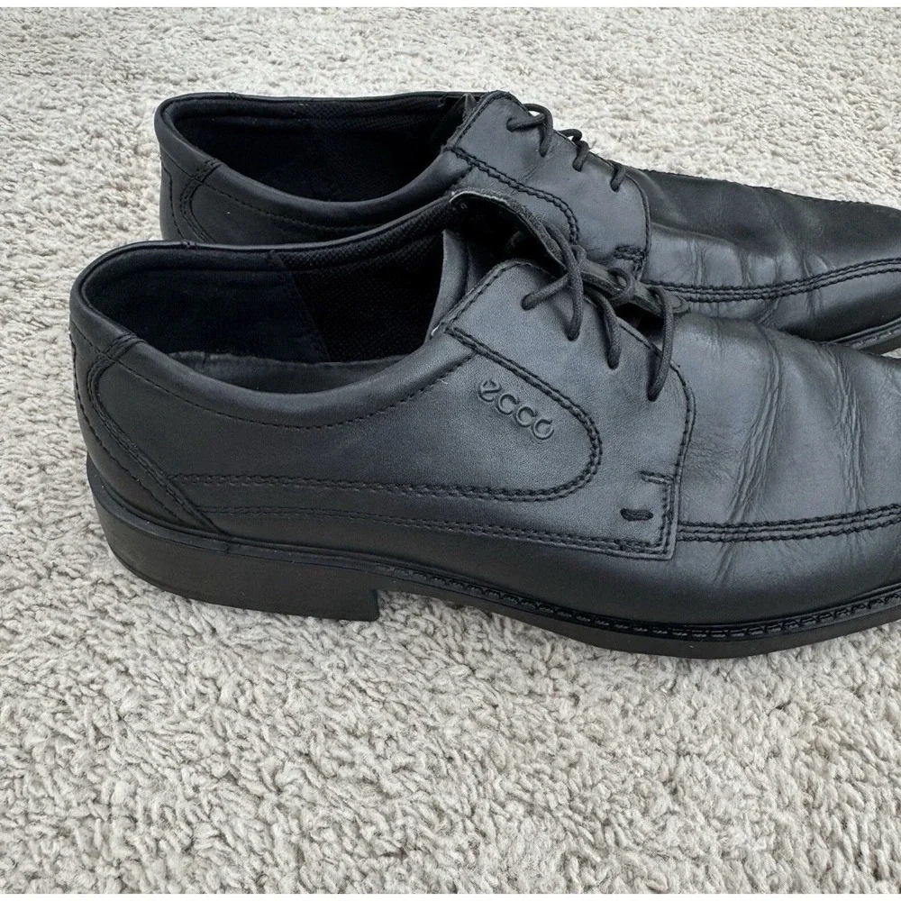 ECCO Shoes Men's Size‎ 46 US 13 Black Leather Oxfords Lace Up Square Toe